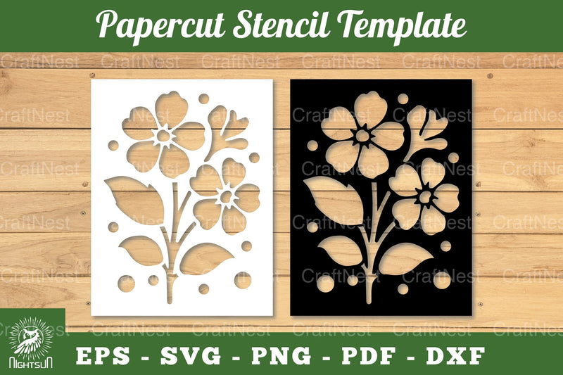 Floral Papercut Stencil Template Clipart Bundle - CraftNest - Digital Crafting and Art