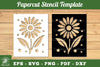 Flower Papercut Stencil Template Clipart Bundle