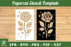 Flower Papercut Stencil Template Clipart Bundle