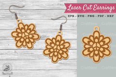 Flower Peace Laser Cut Earrings SVG Bundle - CraftNest - Digital Crafting and Art