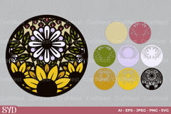 Flower Round 3D Layered Papercut Clipart Bundle - CraftNest - Digital Crafting and Art