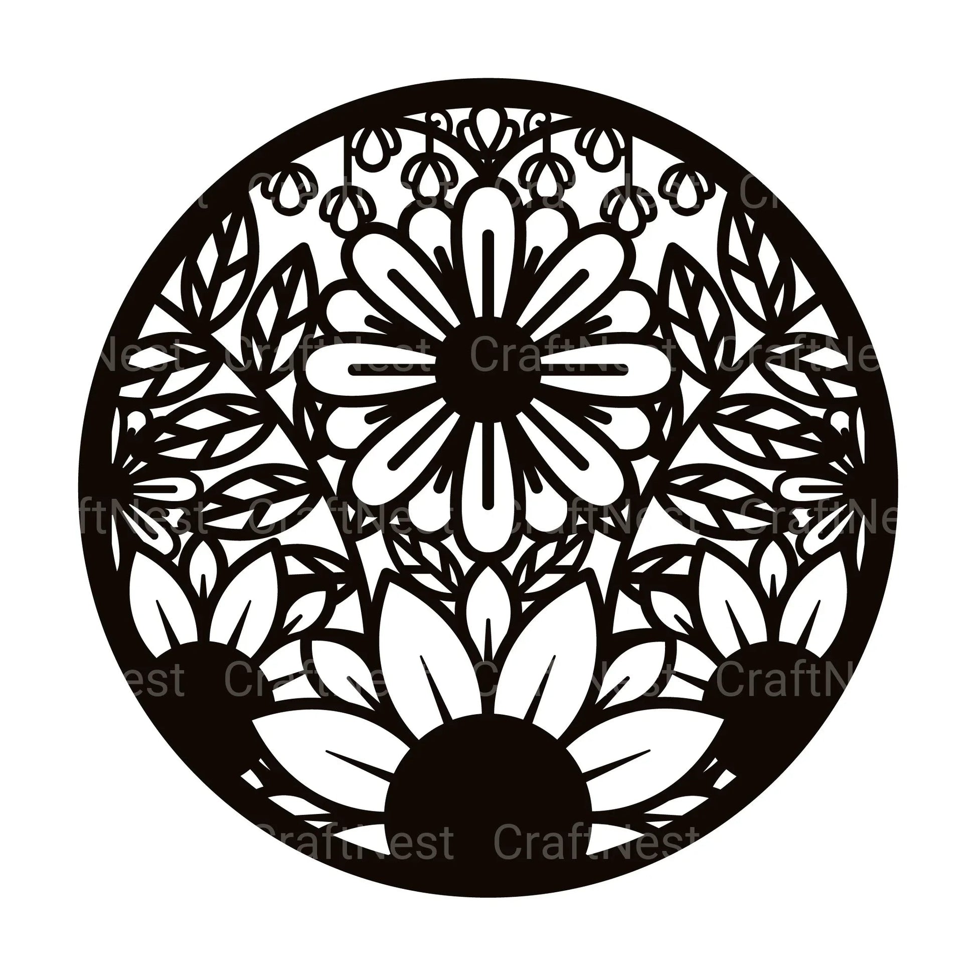 Flower Round 3D Layered Papercut Clipart Bundle - CraftNest - Digital Crafting and Art
