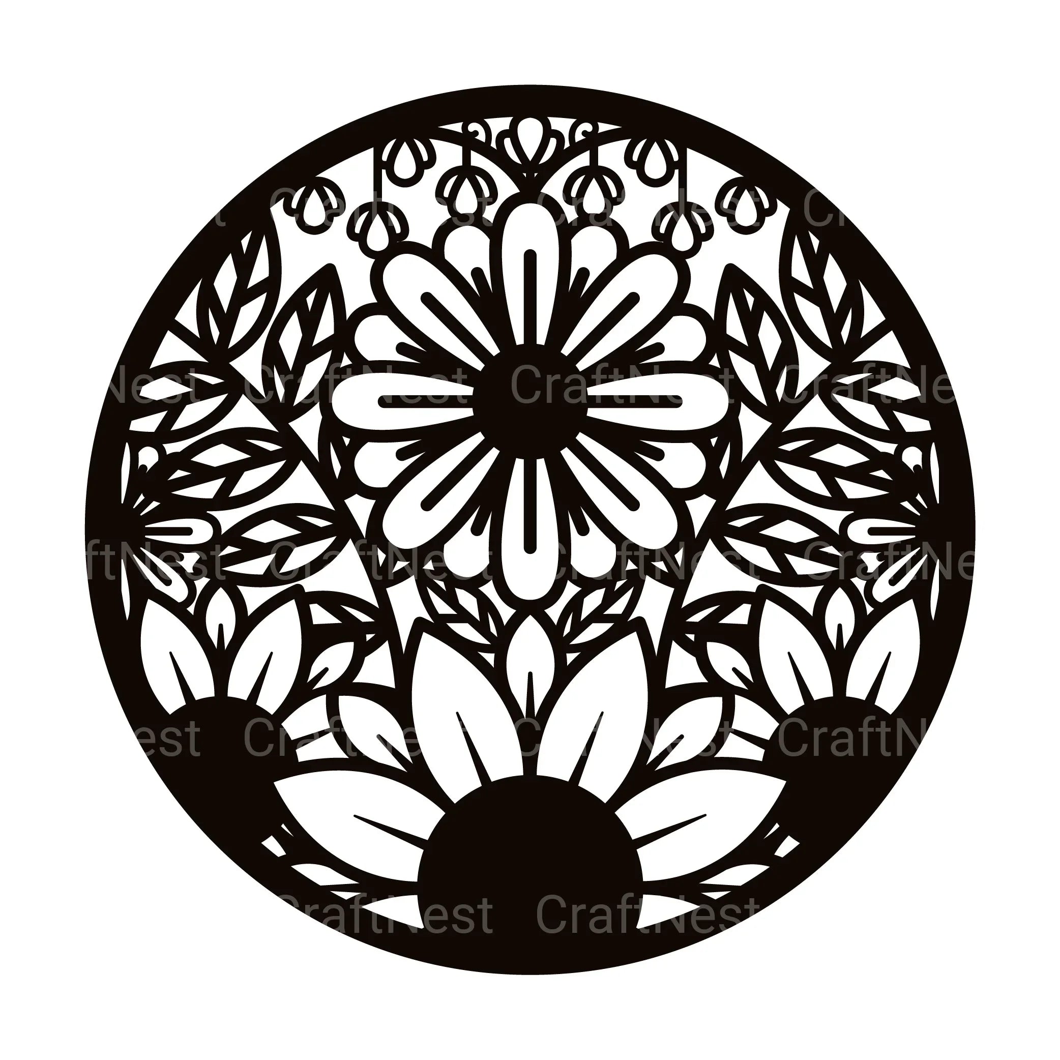 Flower Round 3D Layered Papercut Clipart Bundle - CraftNest - Digital Crafting and Art