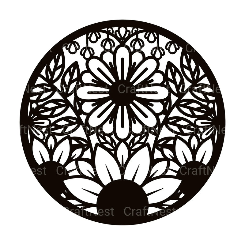 Flower Round 3D Layered Papercut Clipart Bundle - CraftNest - Digital Crafting and Art