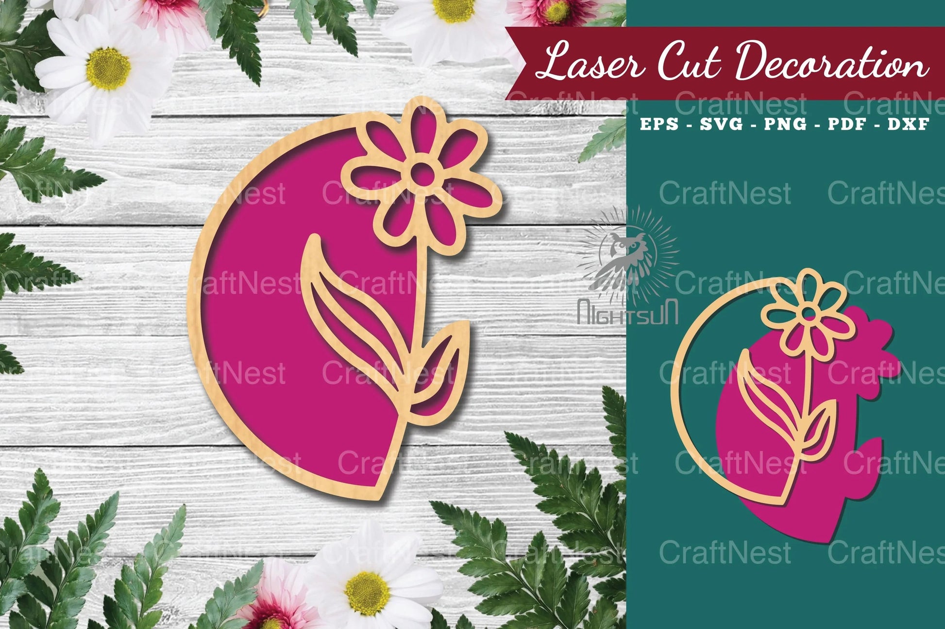 Flower Sign Laser Cut Decoration Clipart Bundle - CraftNest - Digital Crafting and Art