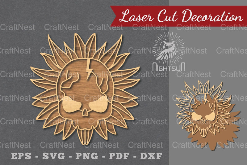 Flower Skull Laser Cut Decoration Clipart Bundle - CraftNest - Digital Crafting and Art