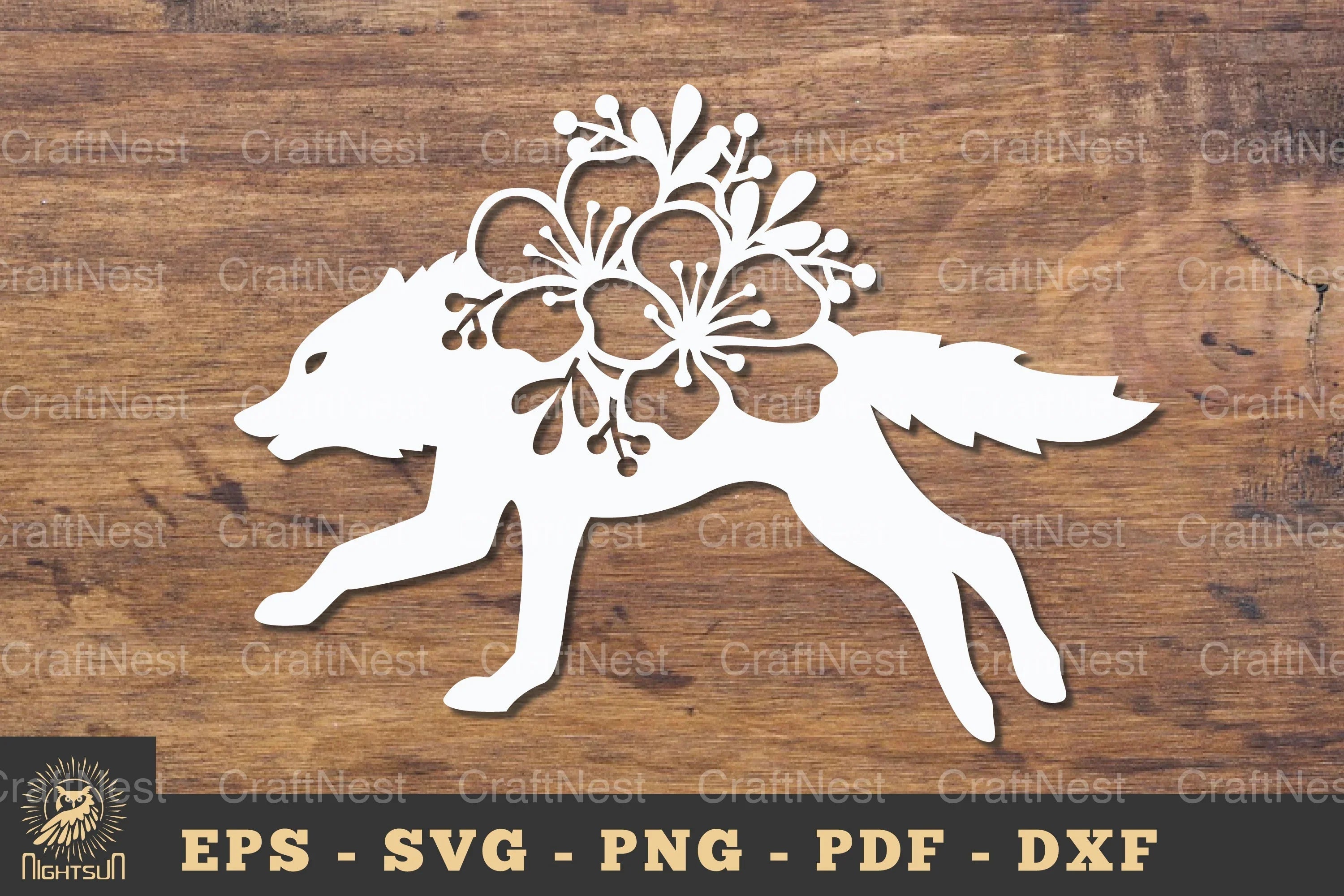 Flower Wolf Papercut Clipart Bundle - CraftNest - Digital Crafting and Art