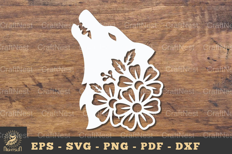 Flower Wolf Papercut SVG Bundle - CraftNest - Digital Crafting and Art