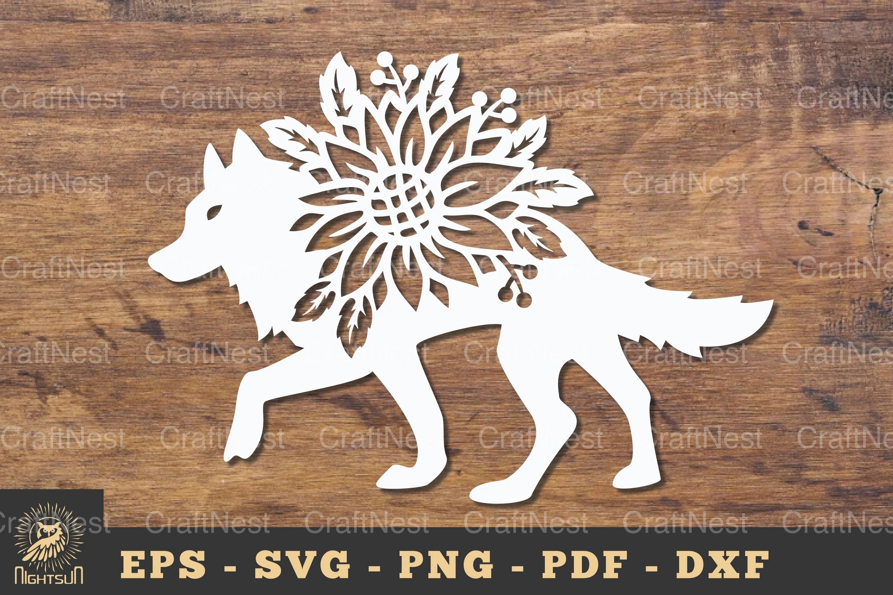 Flower Wolf Papercut SVG Bundle - CraftNest - Digital Crafting and Art