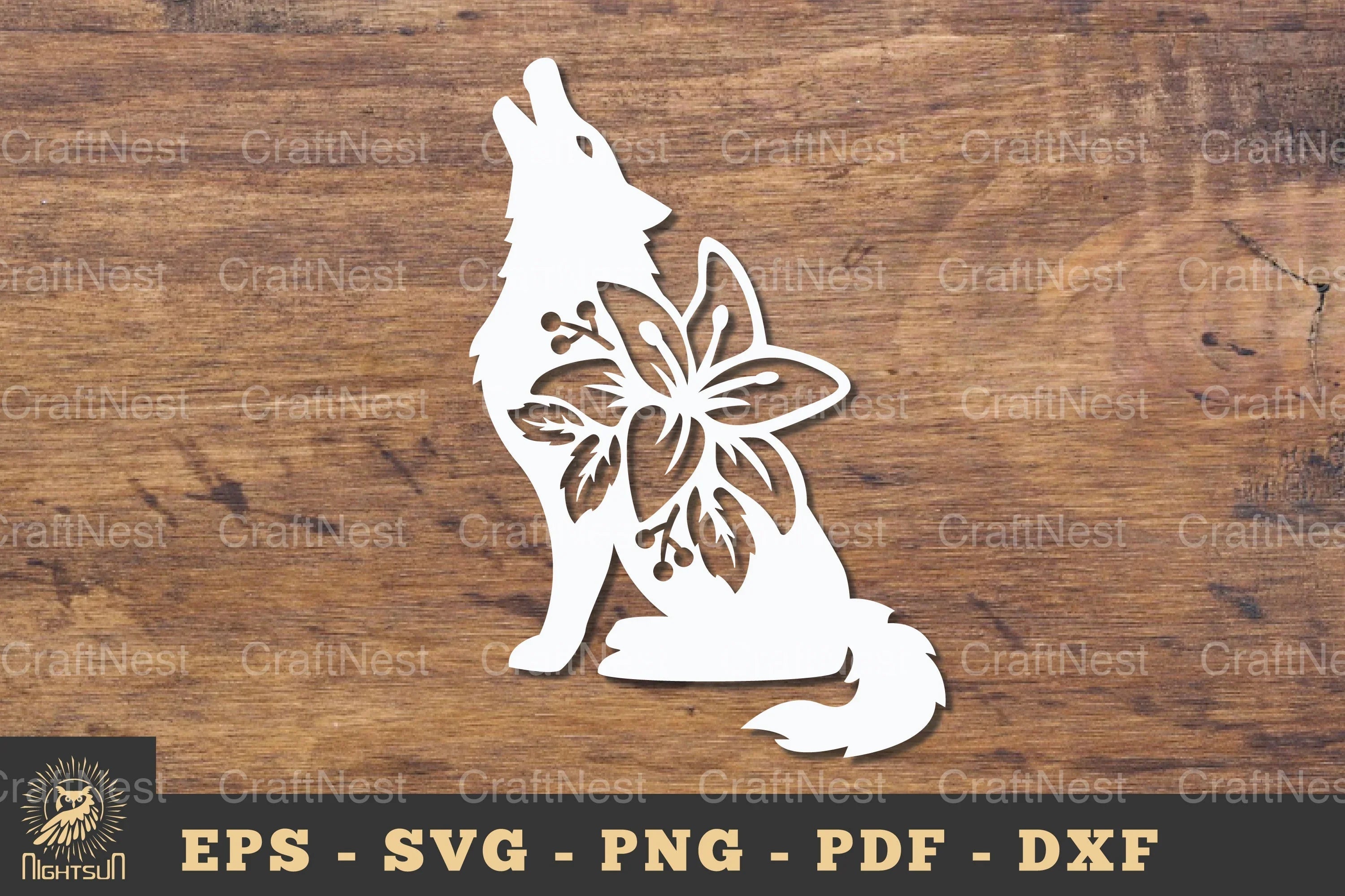 Flower Wolf Papercut SVG Bundle - CraftNest - Digital Crafting and Art