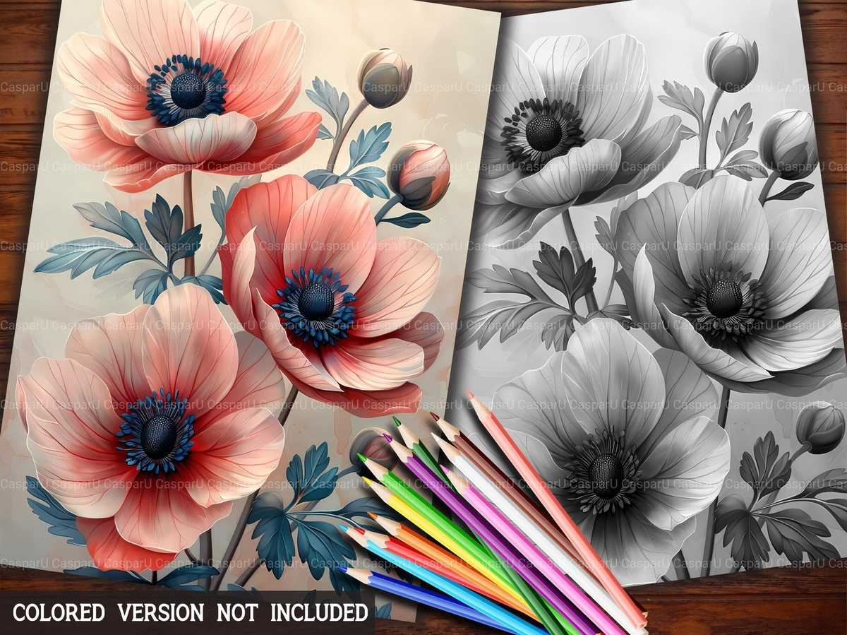 Flower Anemones Coloring Books - CraftNest