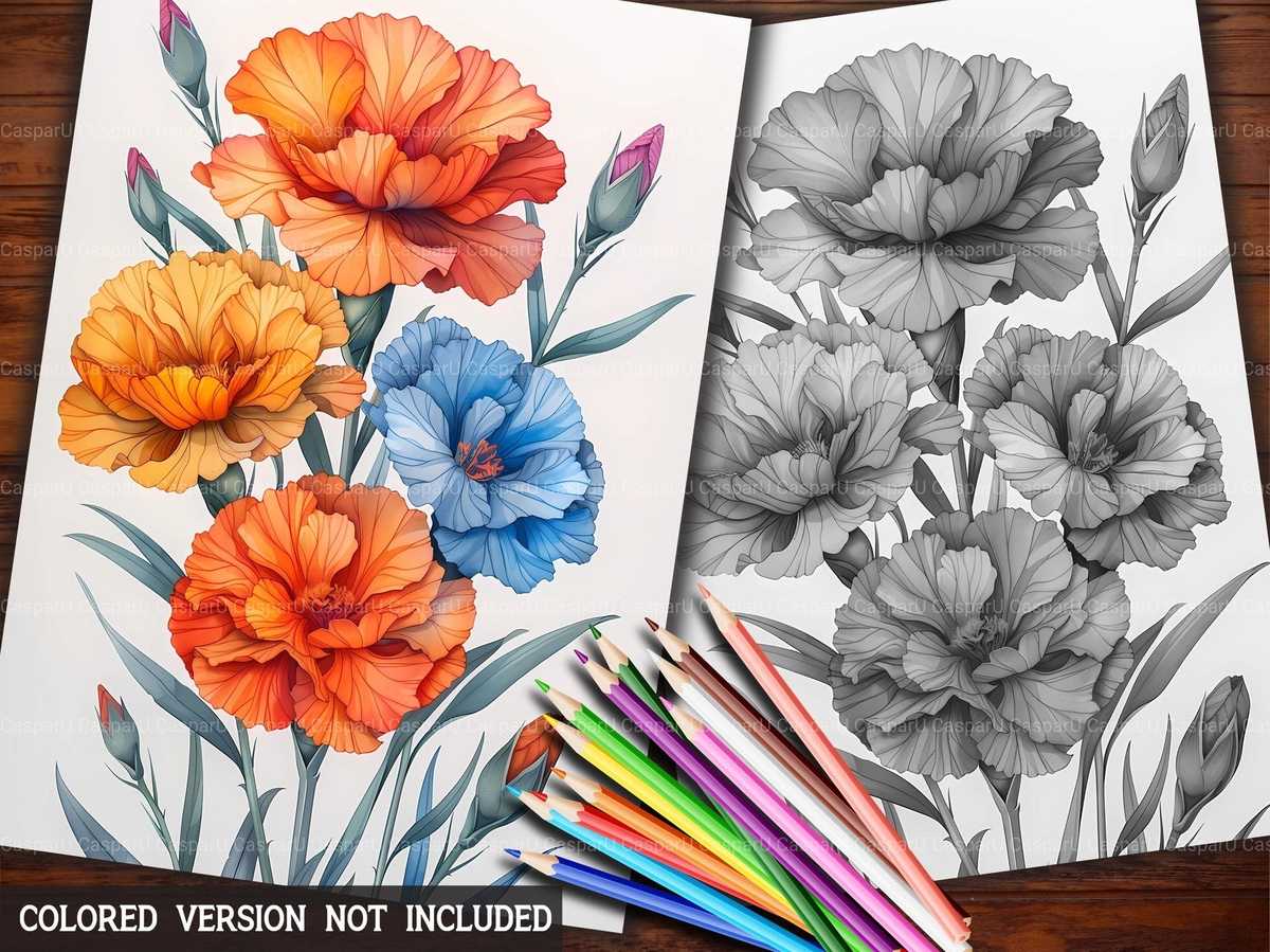 Flower Carnations Coloring Books - CraftNest