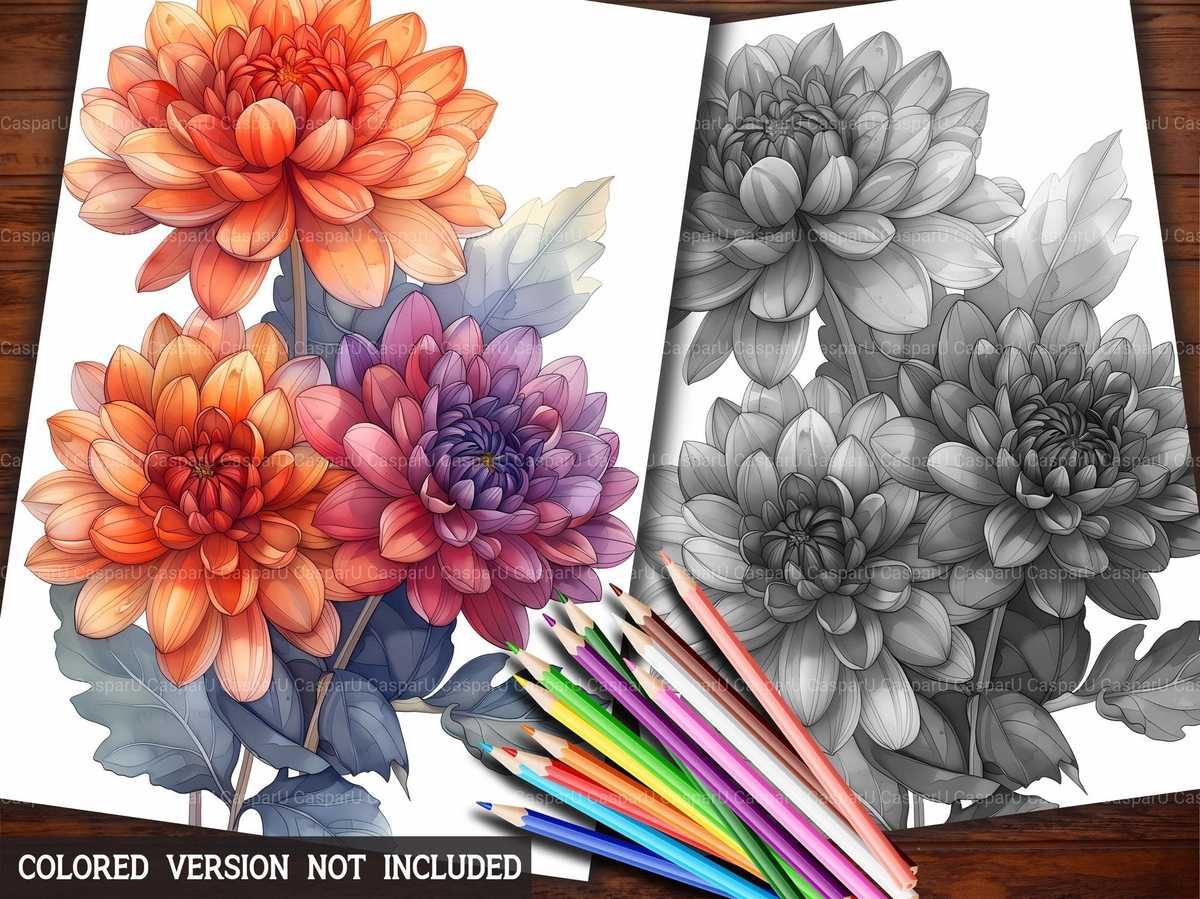 Flower Chrysanthemums Coloring Books - CraftNest