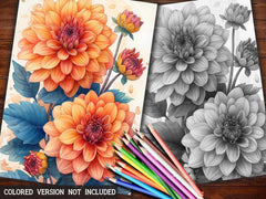 Flower Dahlias Coloring Books - CraftNest