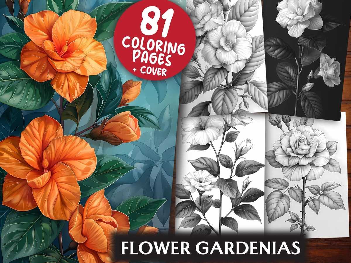 Flower Gardenias Coloring Books - CraftNest