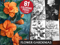 Flower Gardenias Coloring Books - CraftNest