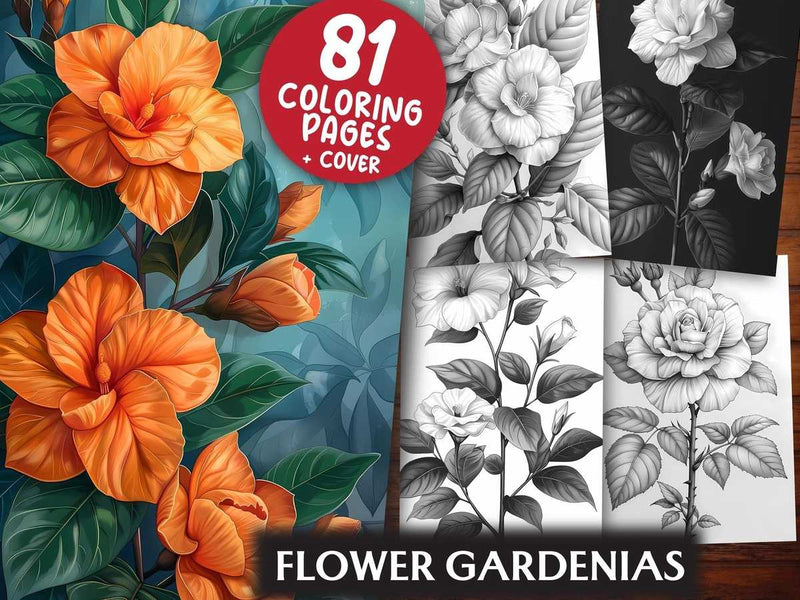 Flower Gardenias Coloring Books - CraftNest