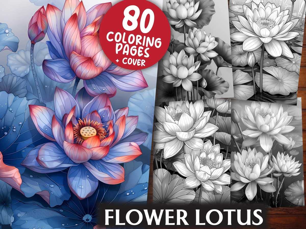 Flower Lotus Coloring Books - CraftNest