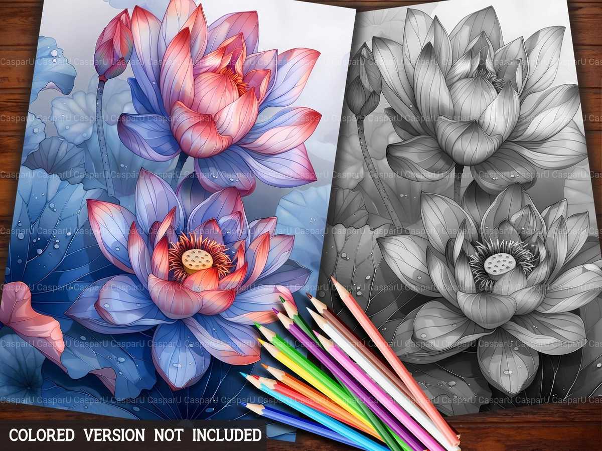 Flower Lotus Coloring Books - CraftNest