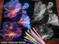 Flower Neon Coloring Books - CraftNest