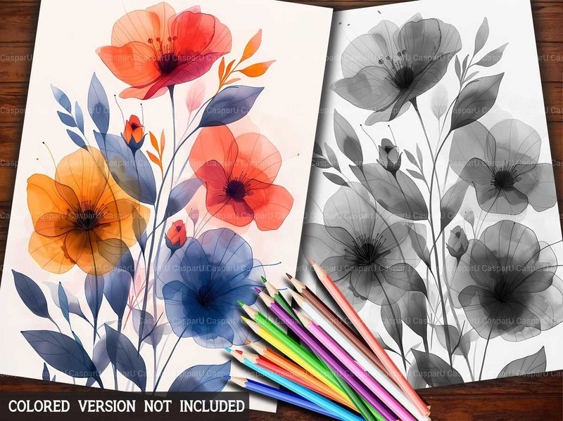 Flower Pastel Coloring Books - CraftNest