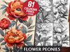 Flower Peonies Coloring Books