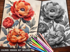 Flower Peonies Coloring Books - CraftNest