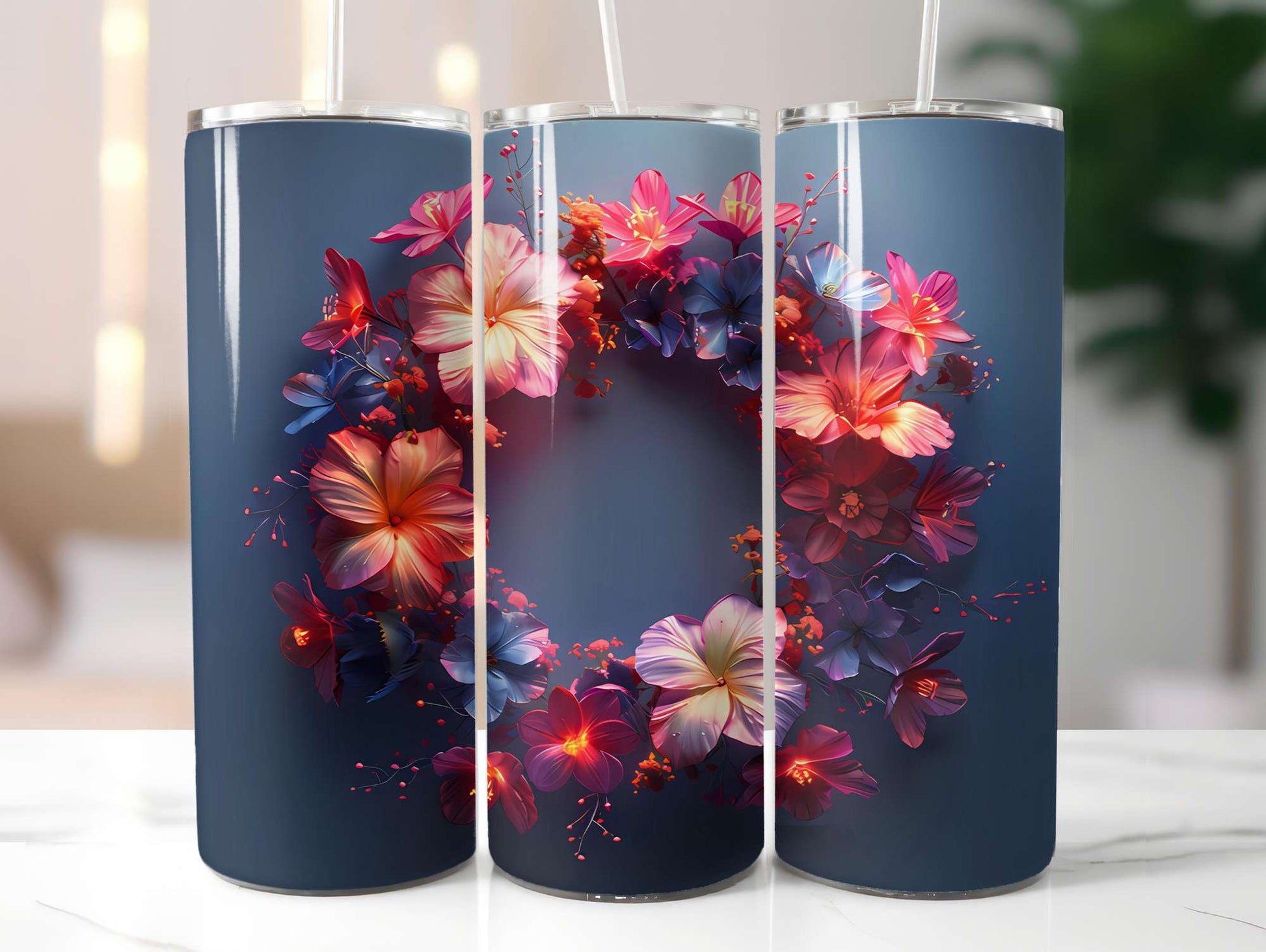 Flower Summer 3 Tumbler Wrap - CraftNest - Digital Crafting and Art