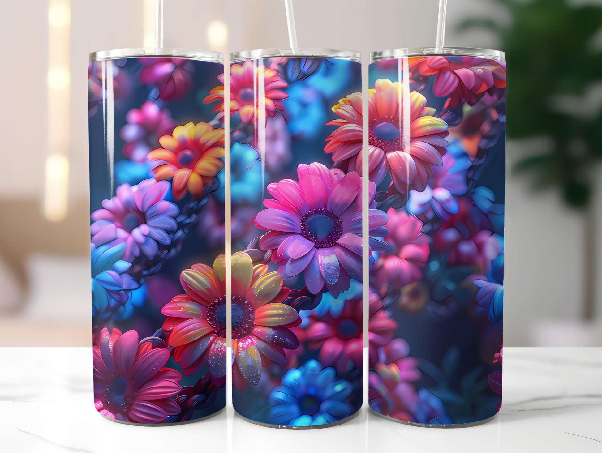 Flower Summer 3 Tumbler Wrap - CraftNest - Digital Crafting and Art
