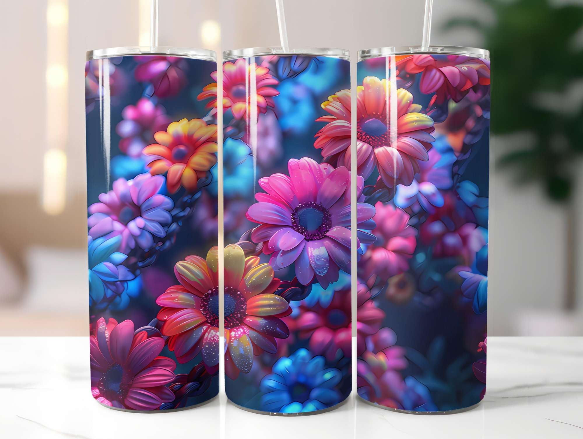 Flower Summer 3 Tumbler Wrap - CraftNest - Digital Crafting and Art