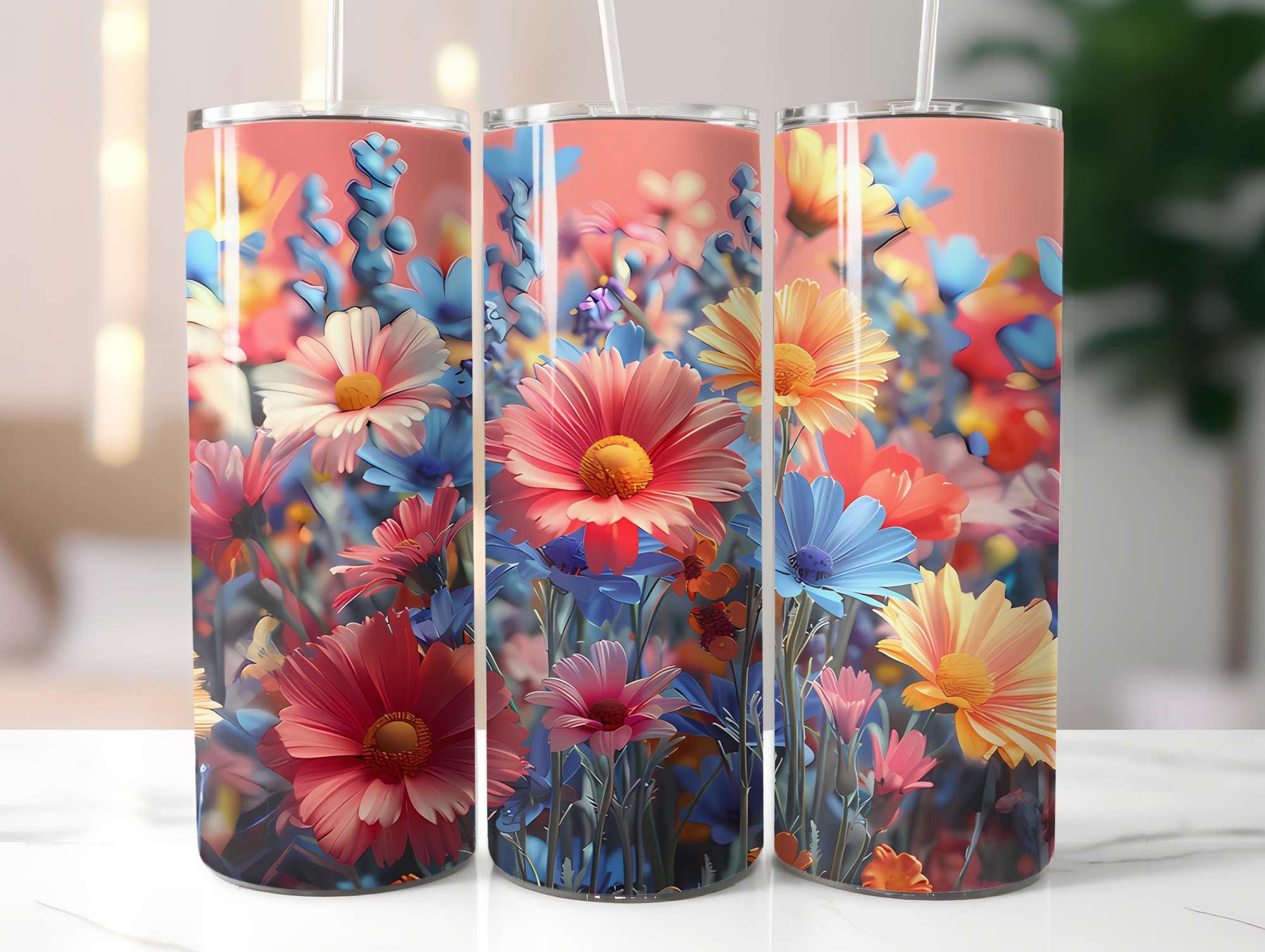 Flower Summer 3 Tumbler Wrap - CraftNest - Digital Crafting and Art