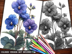 Flower Violets Coloring Books - CraftNest