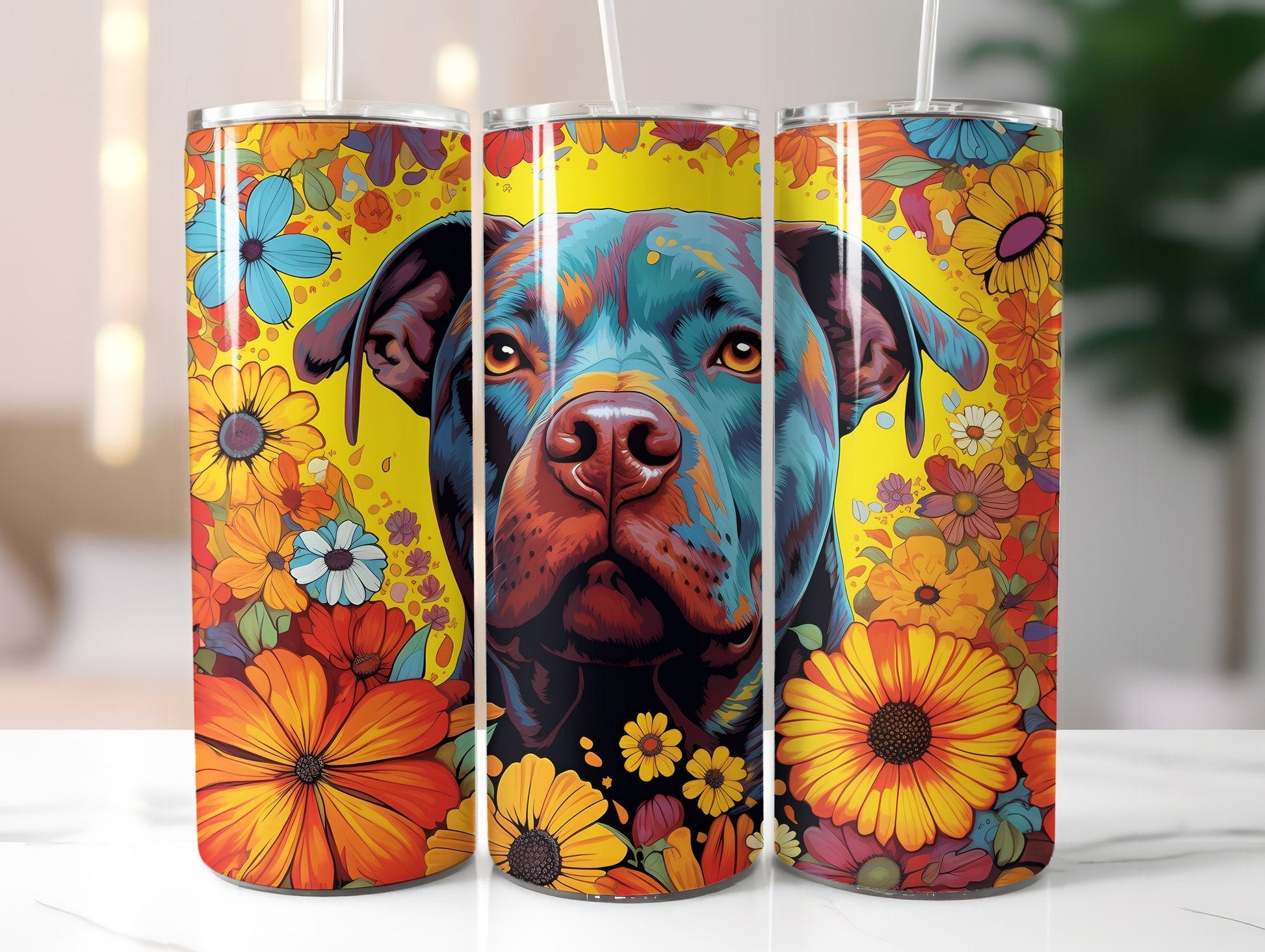 Flower Dogs Tumbler Wrap - CraftNest