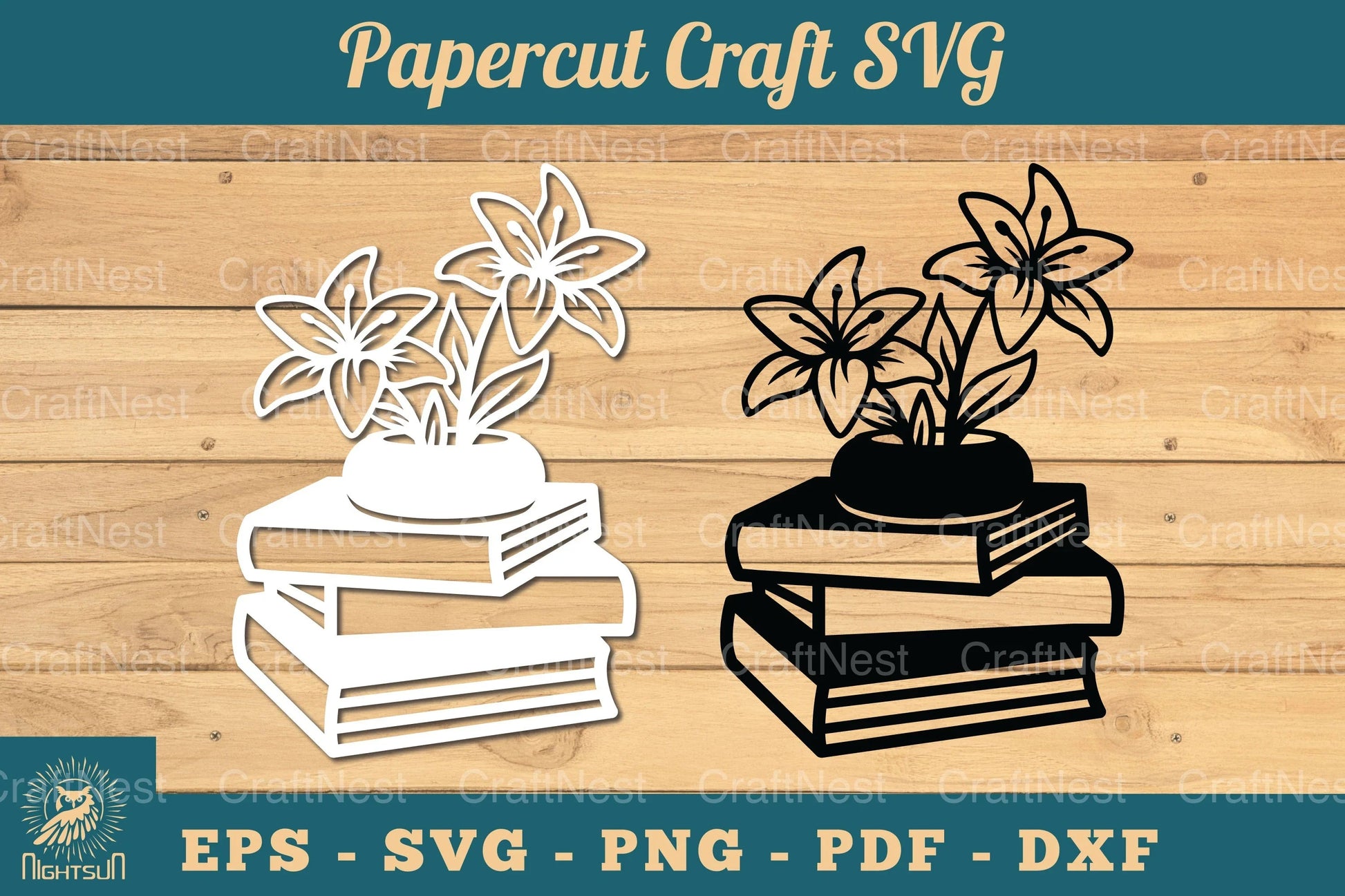 Flower and Book Papercut SVG Bundle - CraftNest - Digital Crafting and Art