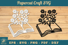Flower and Book Papercut SVG Bundle - CraftNest - Digital Crafting and Art