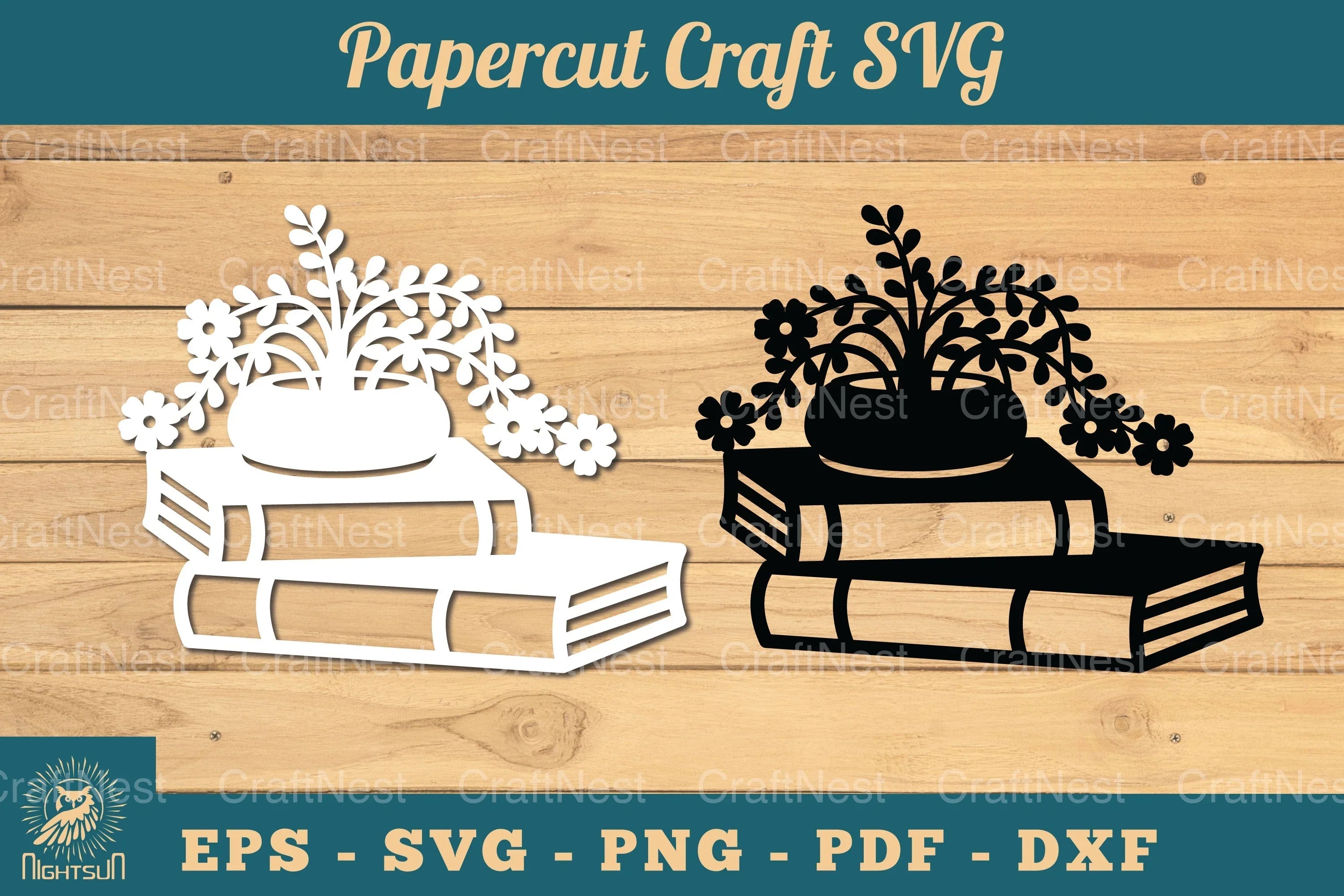 Flower and Book Papercut SVG Bundle - CraftNest - Digital Crafting and Art