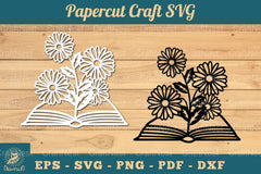 Flower and Book Papercut SVG Bundle - CraftNest - Digital Crafting and Art