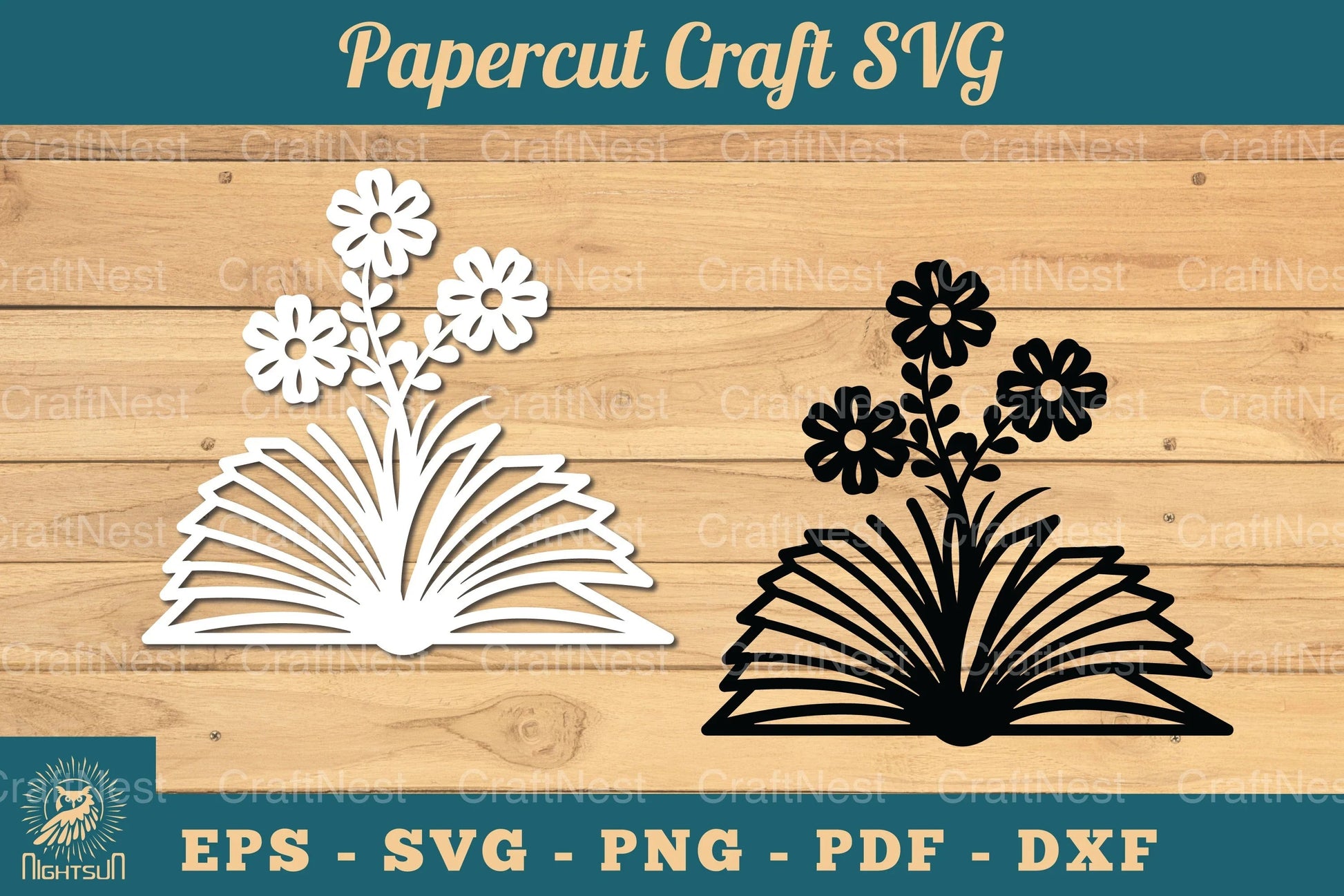 Flower and Book Papercut SVG Bundle - CraftNest - Digital Crafting and Art