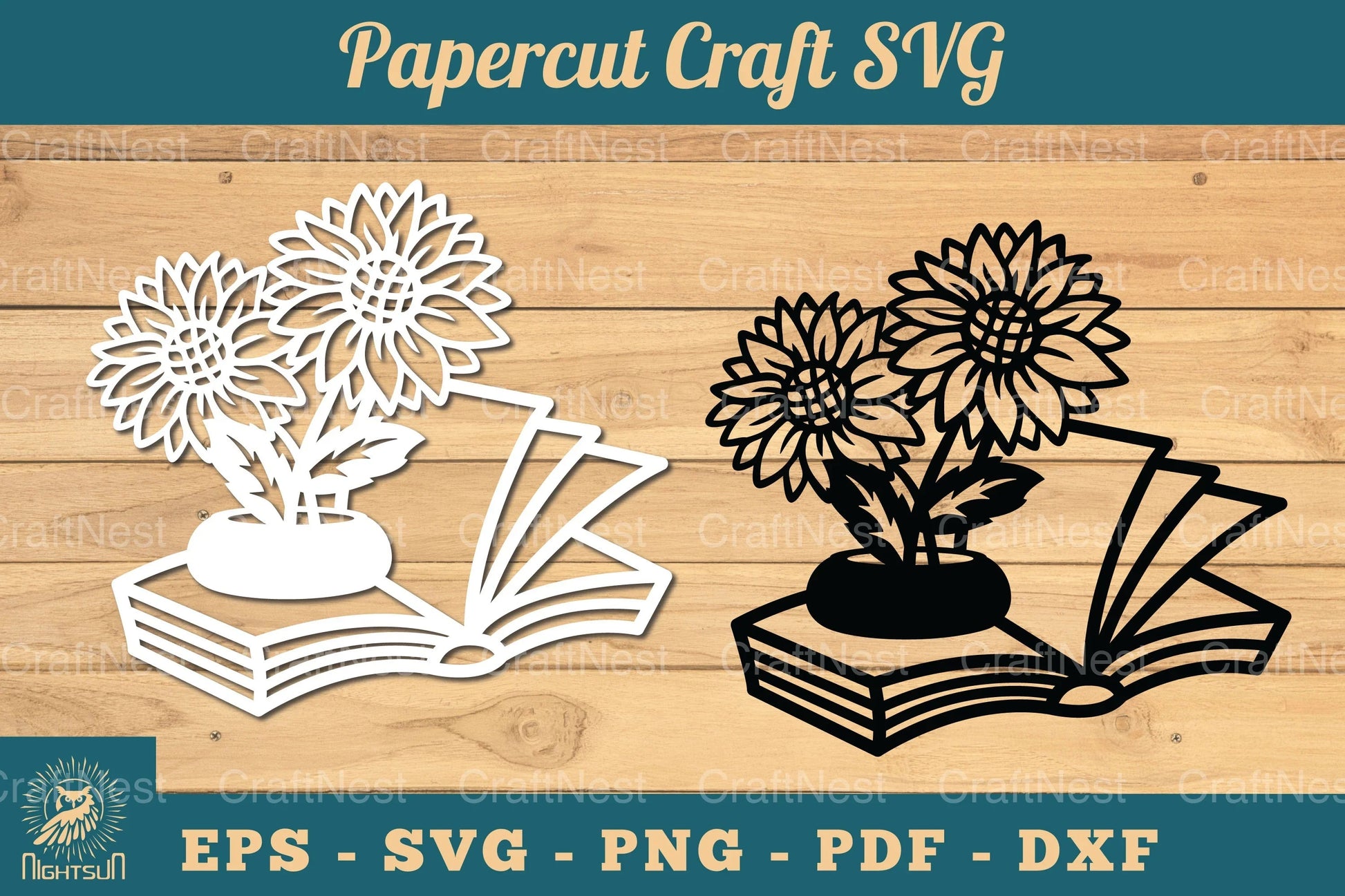 Flower and Book Papercut SVG Bundle - CraftNest - Digital Crafting and Art