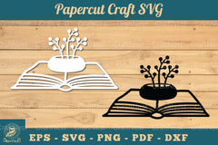 Flower and Book Papercut SVG Bundle - CraftNest - Digital Crafting and Art
