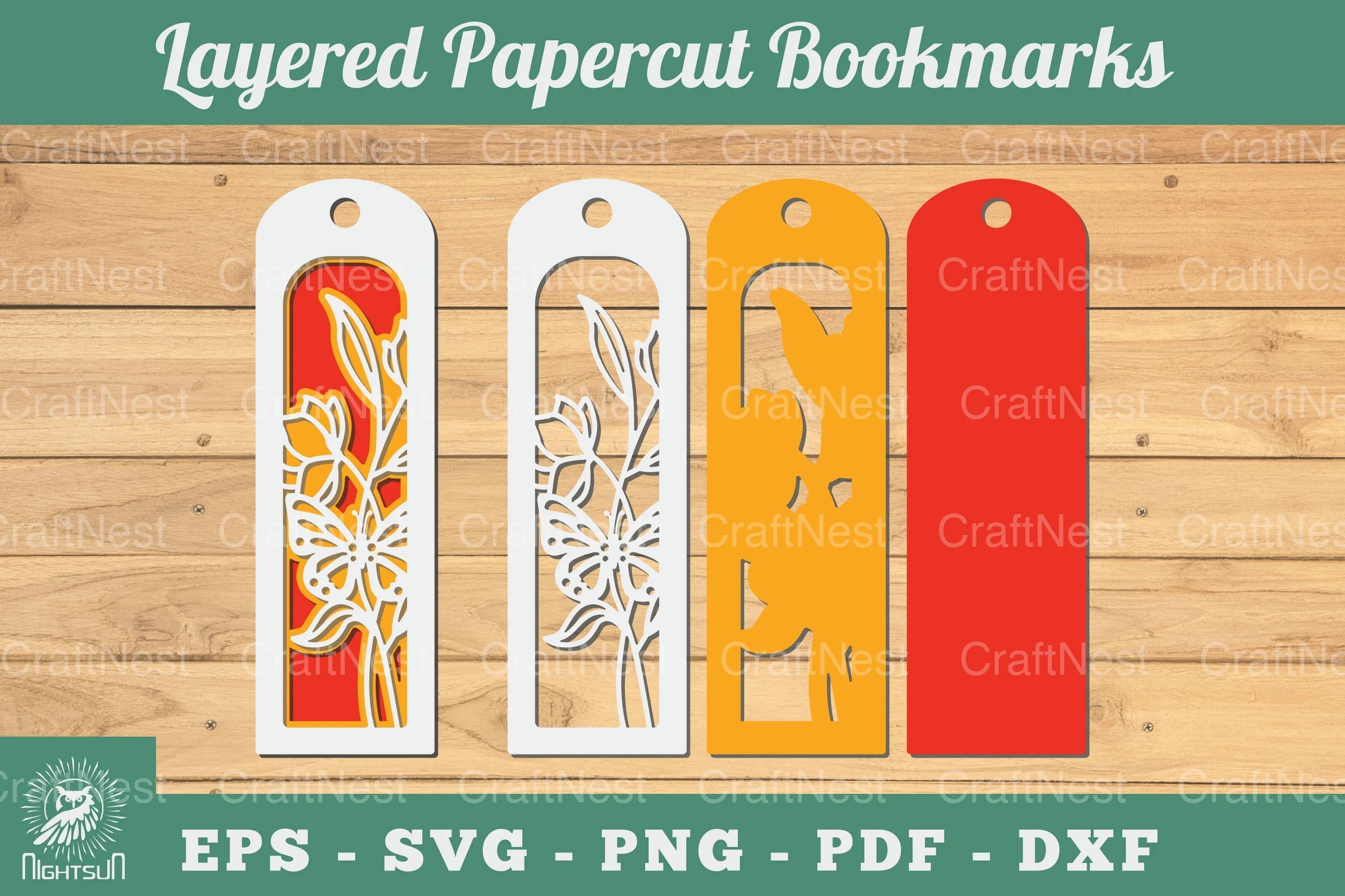 3D Flowers Papercut Bookmarks Clipart Bundle - CraftNest - Digital Crafting and Art