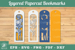 3D Papercut Flower Bookmarks Clipart Bundle - CraftNest - Digital Crafting and Art