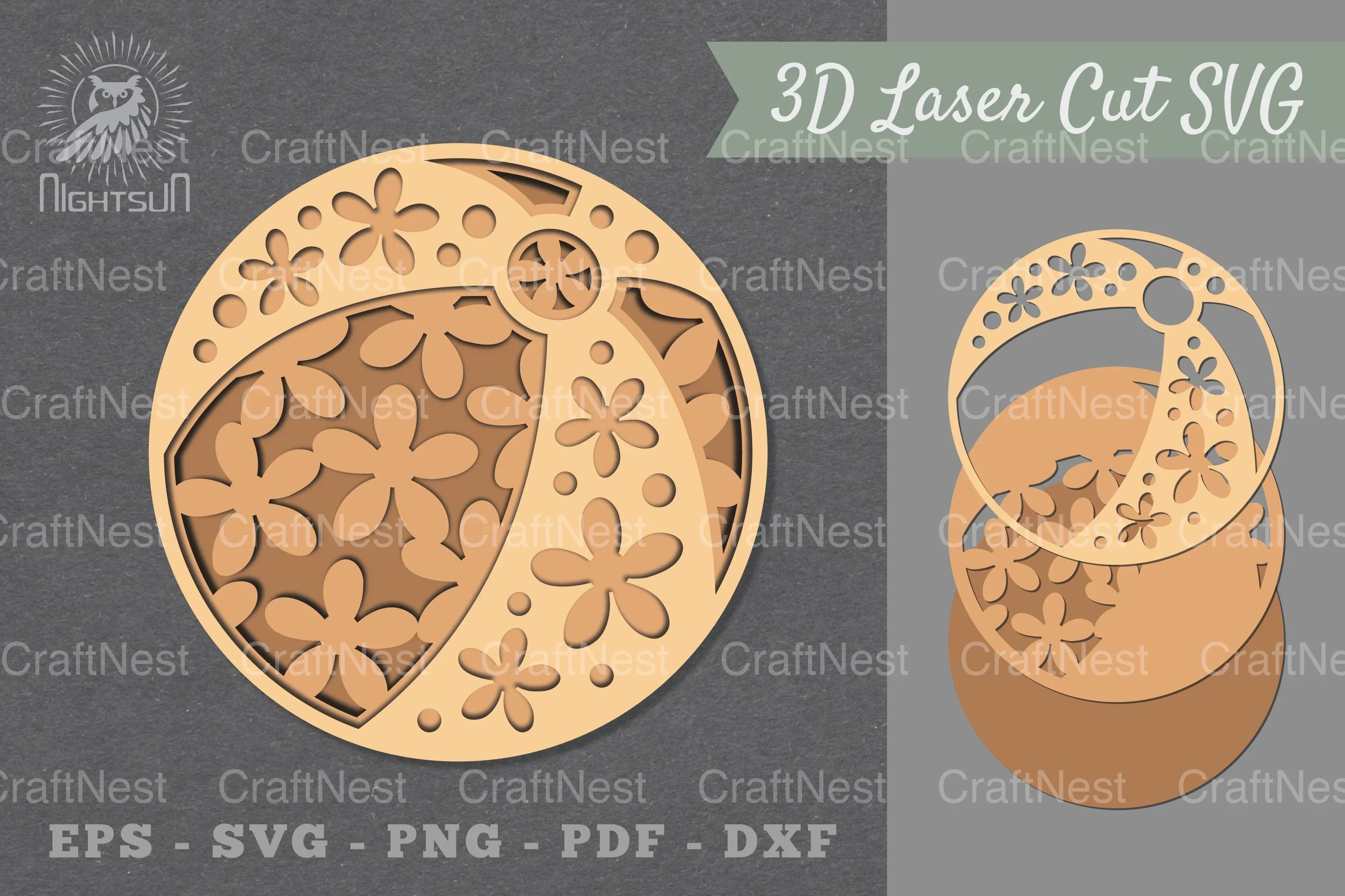 Flowers Ball Lasercut Decoration Clipart Bundle - CraftNest - Digital Crafting and Art