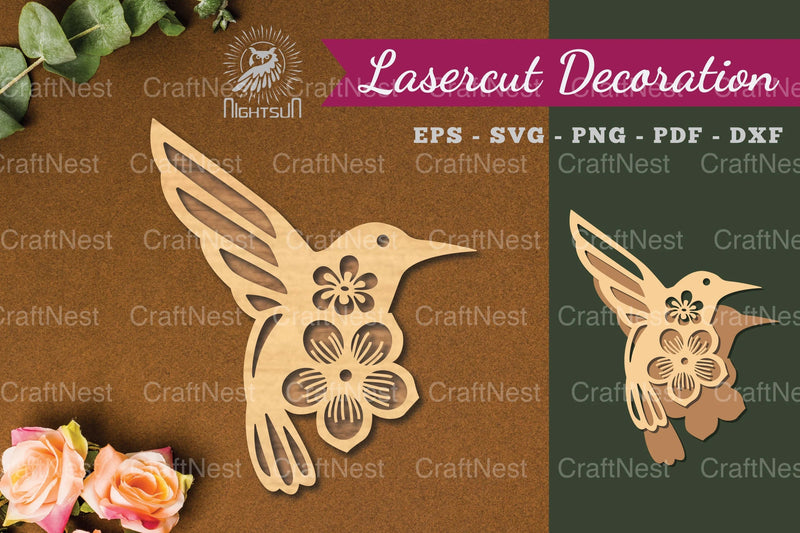 Floral Bird Laser Cut Decoration Clipart Bundle - CraftNest - Digital Crafting and Art