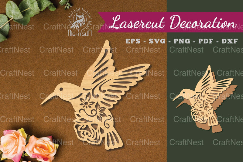 Floral Bird Laser Cut Decoration Clipart Bundle - CraftNest - Digital Crafting and Art