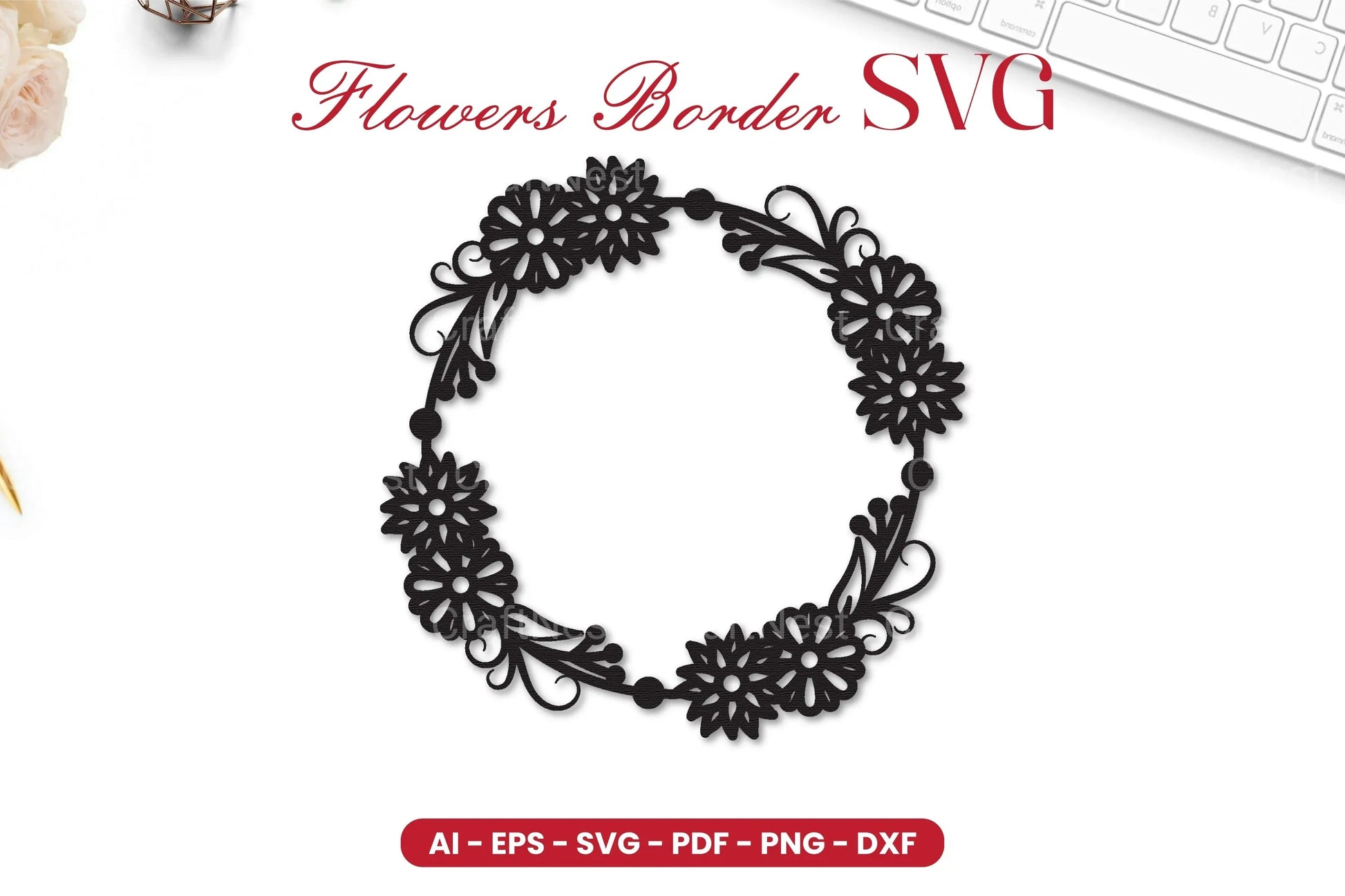 Flowers Border SVG Bundle - CraftNest - Digital Crafting and Art