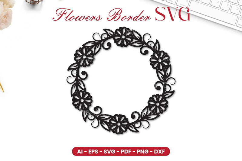 Flowers Border SVG Bundle - CraftNest - Digital Crafting and Art