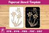 Butterfly Flowers Papercut Stencil Clipart Bundle