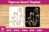 Butterfly Flowers Papercut Stencil Clipart Bundle