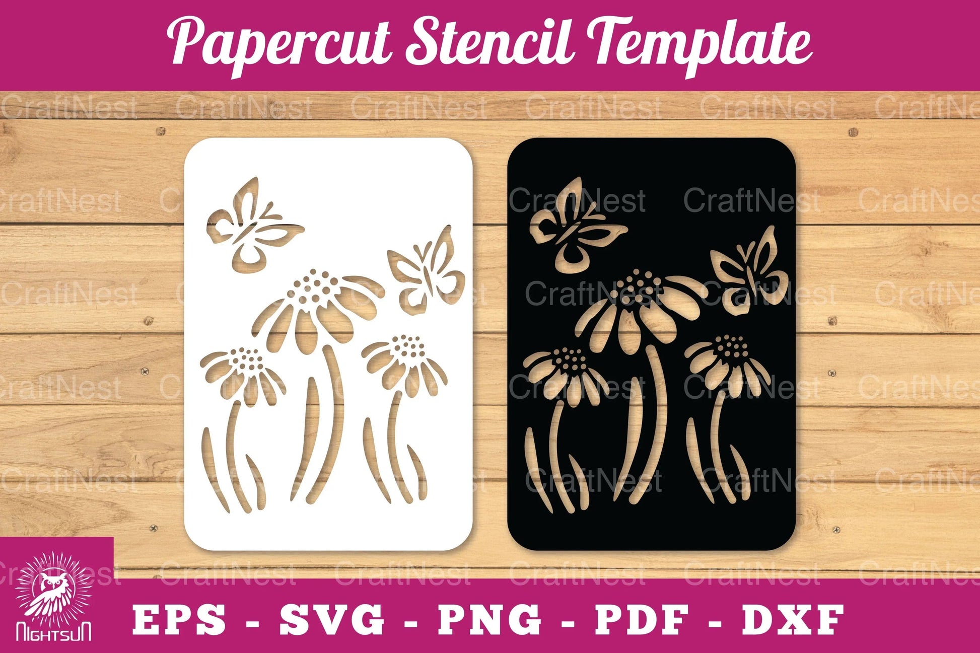 Butterfly Flowers Papercut Stencil Clipart Bundle - CraftNest - Digital Crafting and Art
